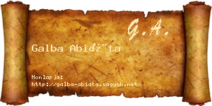 Galba Abiáta névjegykártya